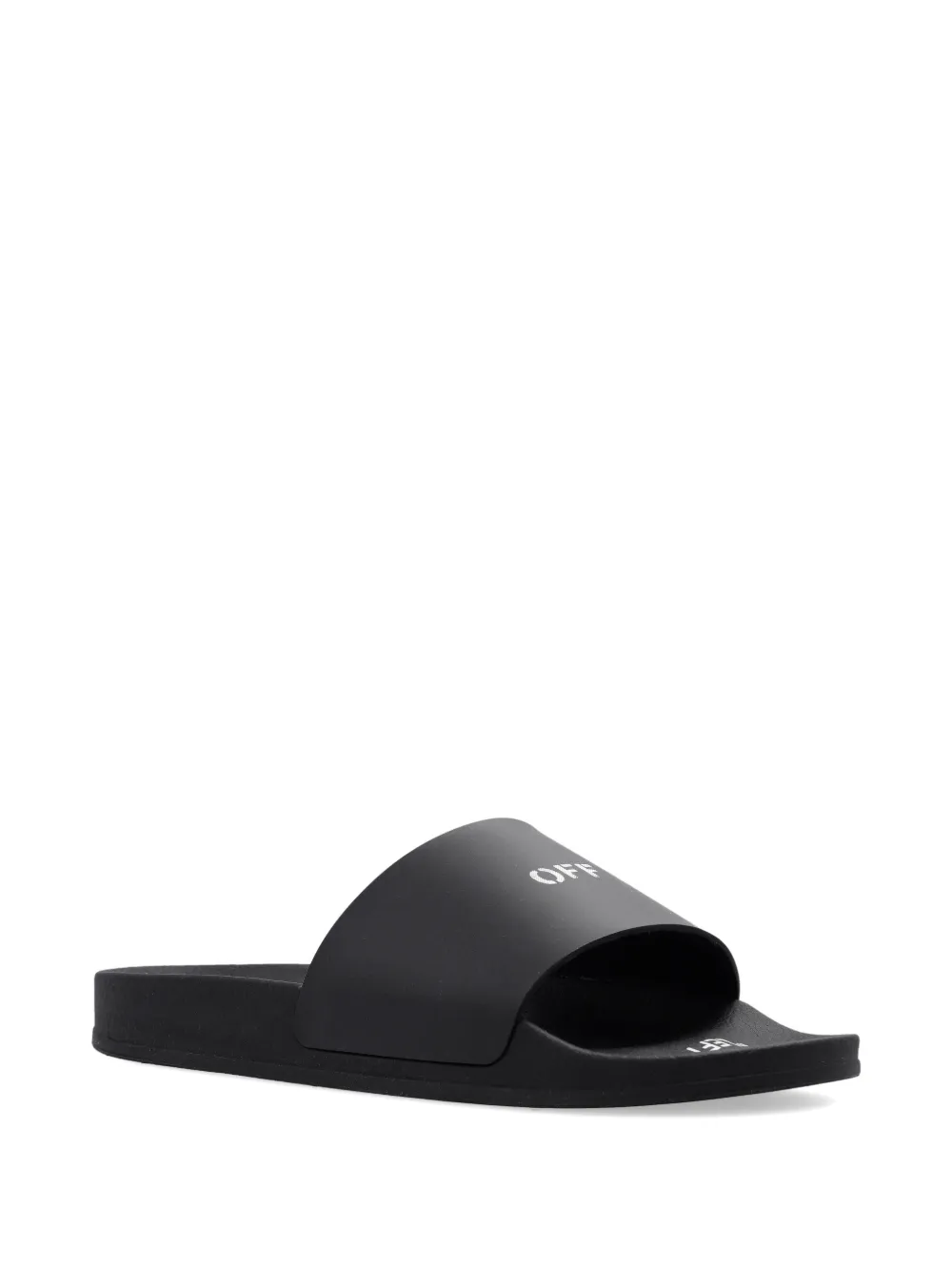 Off-White Badslippers met logoprint Zwart