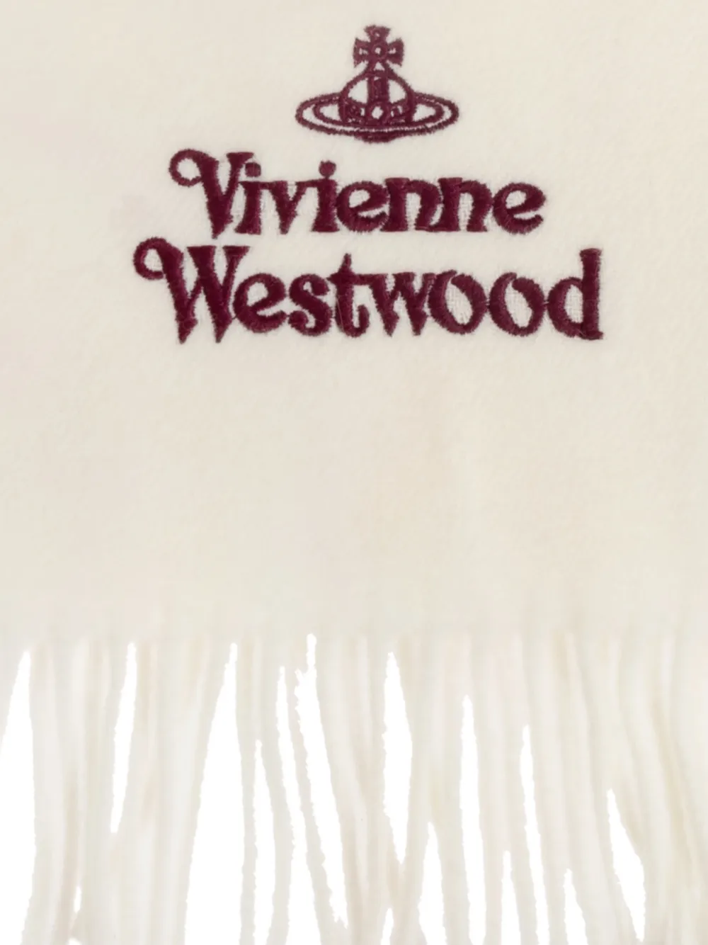 Vivienne Westwood Sjaal met geborduurd logo Wit