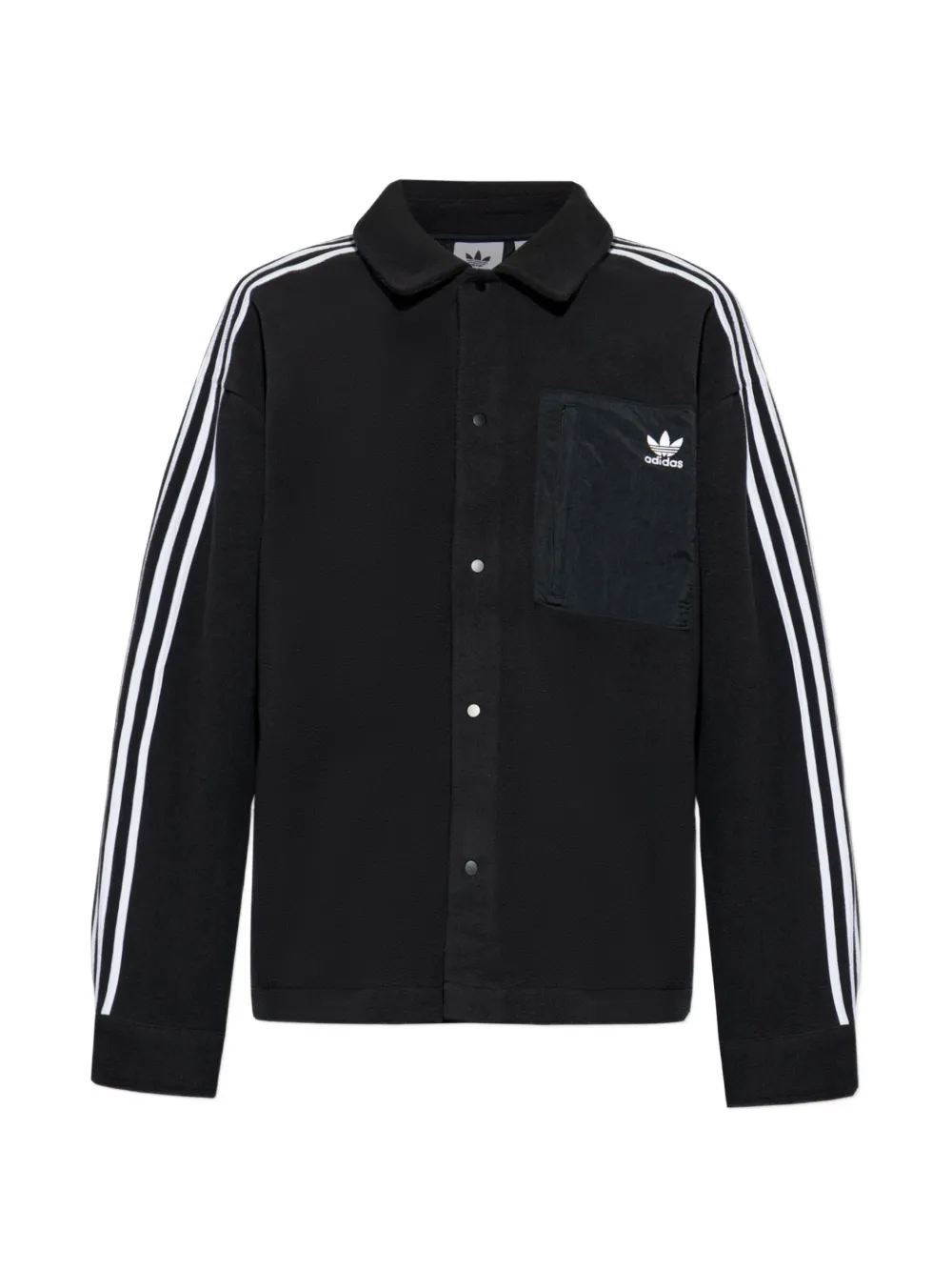 adidas logo-embroidered striped-sleeve sweater - Schwarz