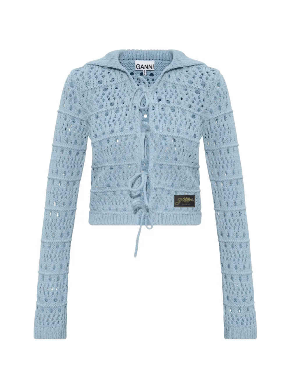 GANNI open-knit cardigan - Blau