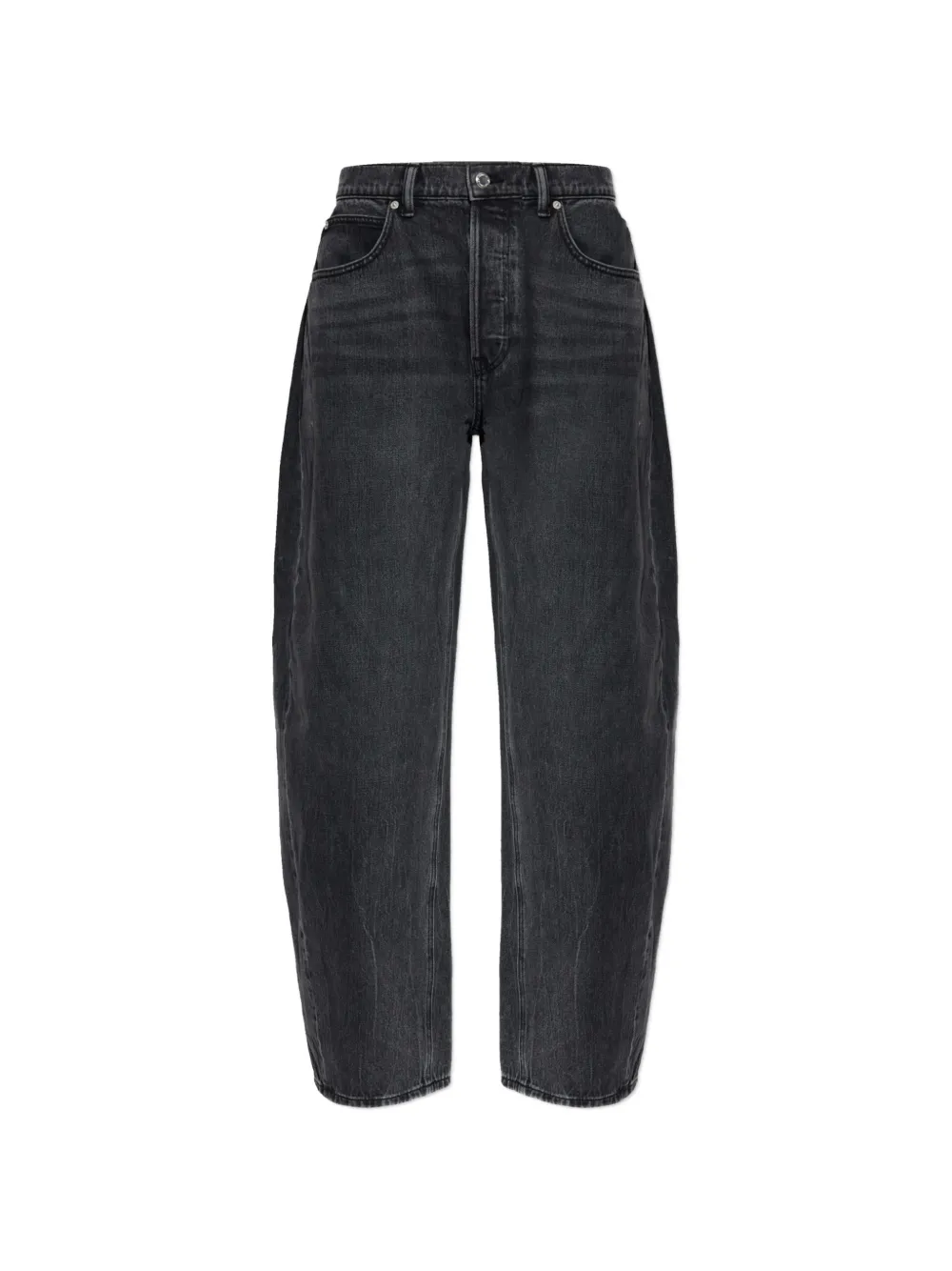 Alexander Wang Crystal-embellished Wide-leg Jeans In Gray