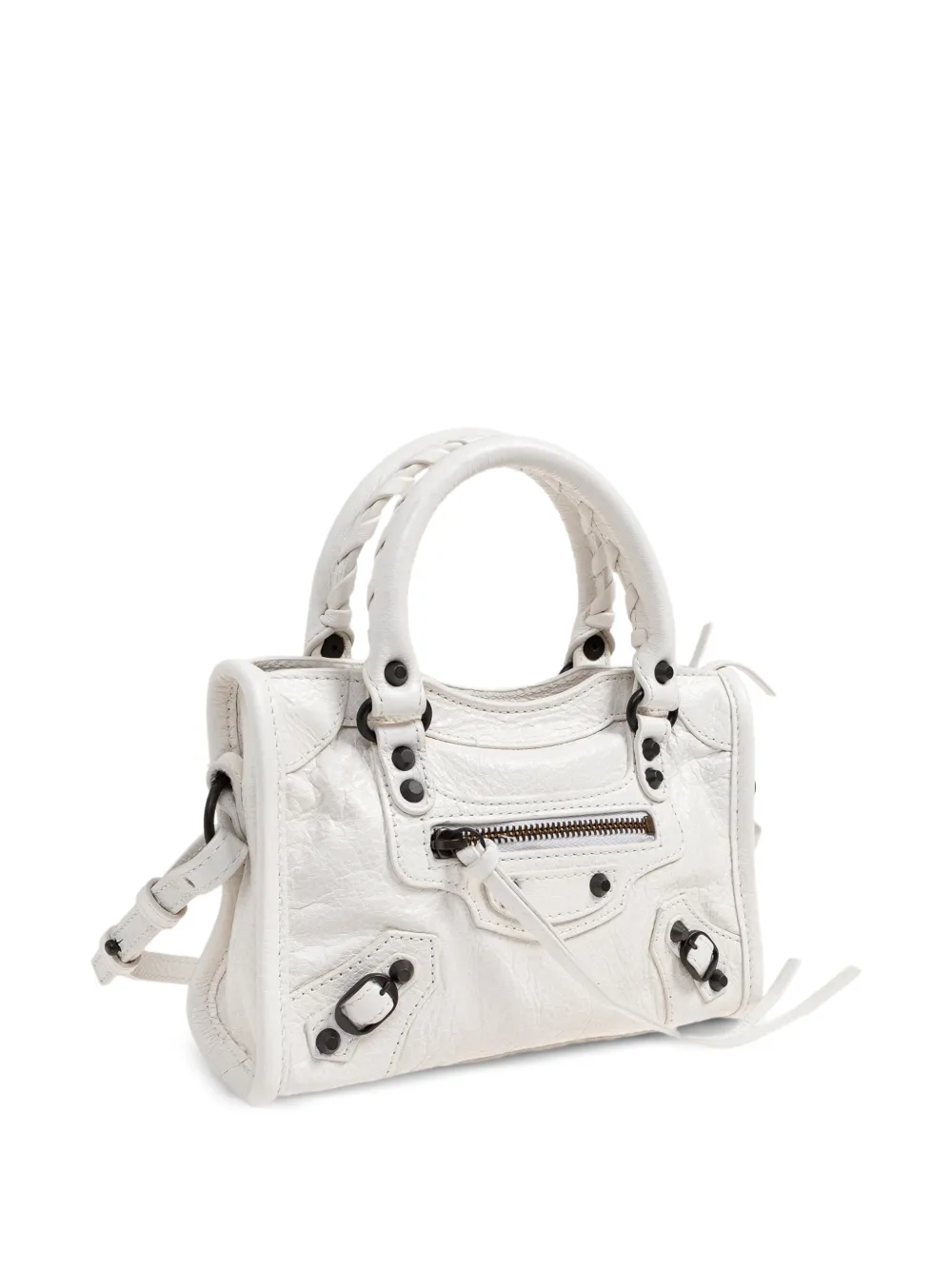 Balenciaga Le City leren mini-shopper Wit