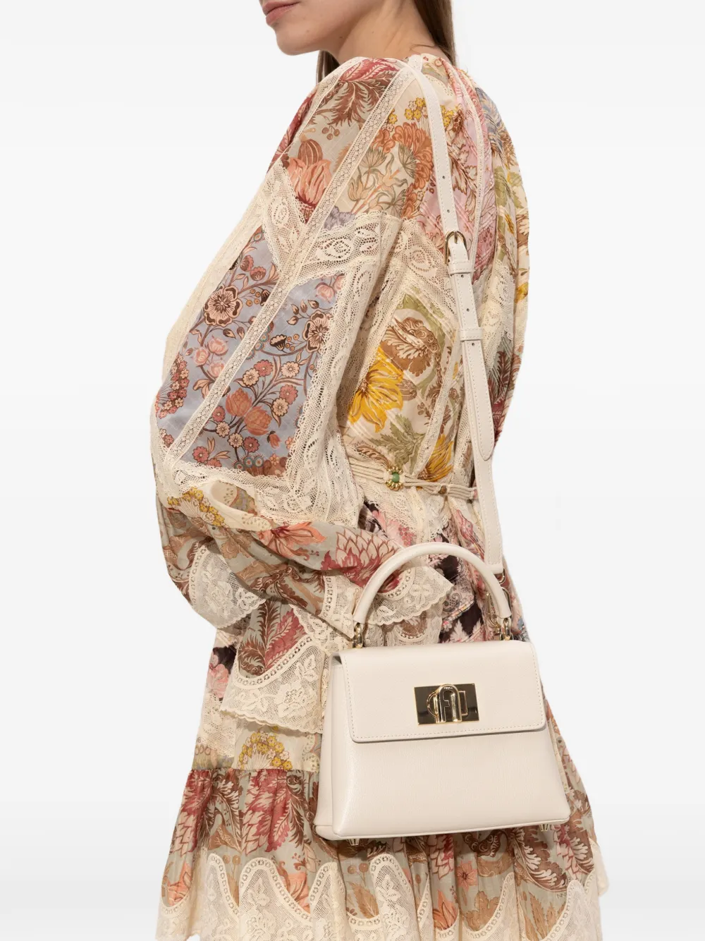 Furla 1927 leren shopper Wit