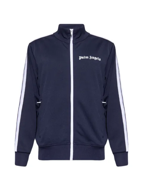 Palm Angels sudadera con logo estampado y cierre completo