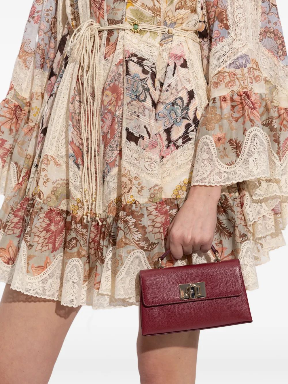 Furla 1927 leren mini shopper Rood