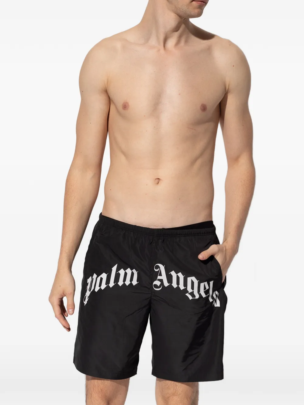 Palm Angels Zwembroek met logoprint Zwart