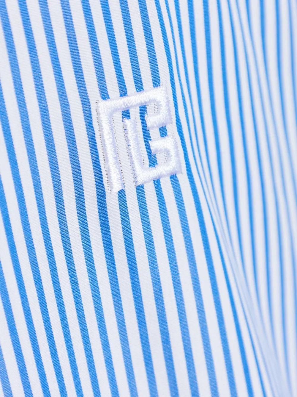 Balmain Gestreepte overhemd met geborduurd logo Blauw