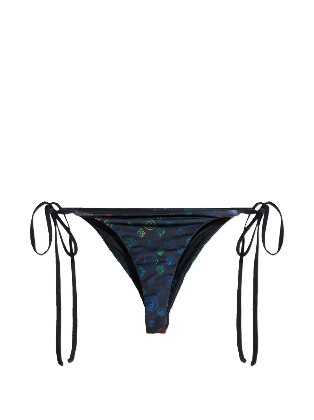 Casablanca logo-print side-tie bikini bottoms - Blu