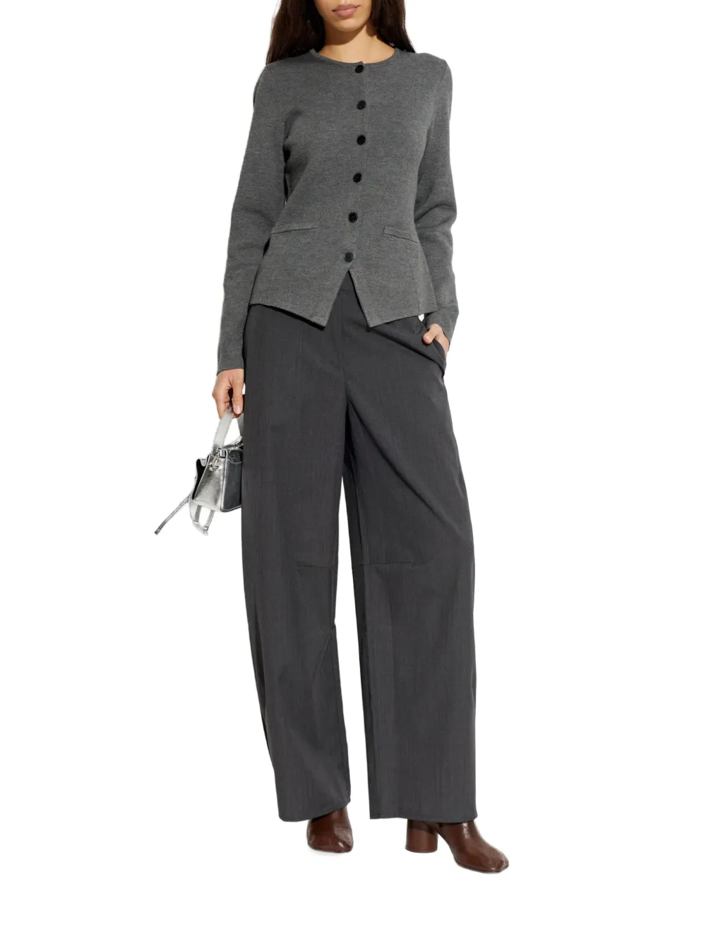 SAMSOE Salula button-up vest Grijs