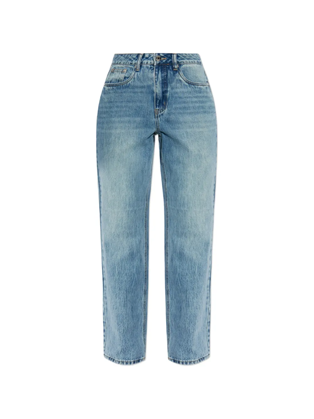 Gestuz logo-patch straight-leg jeans - Blu