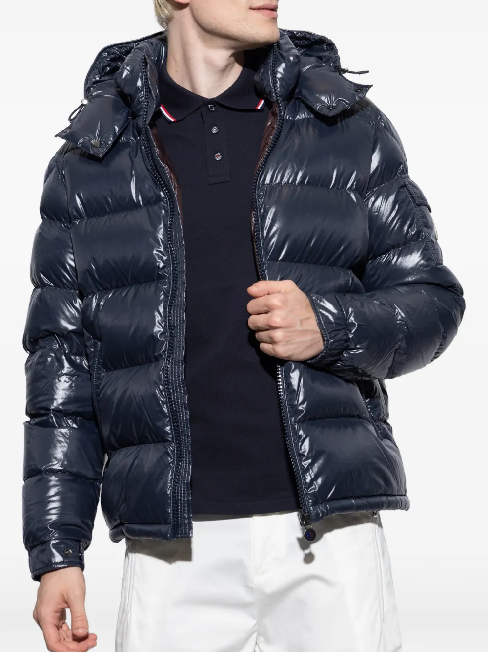 Moncler Maya donsjack met capuchon Blauw