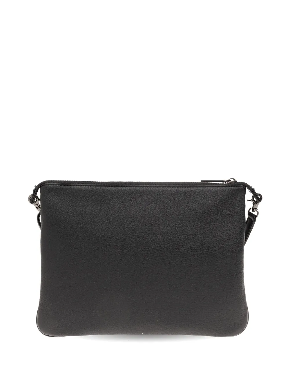 Yohji Yamamoto Signature leren messengertas met geborduurd logo Blauw