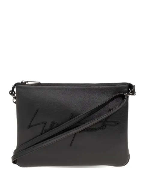 Discord Yohji Yamamoto Signature logo-embroidered leather messenger bag