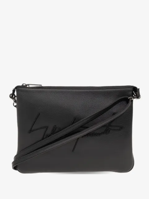 Discord Yohji Yamamoto Signature logo-embroidered leather messenger bag