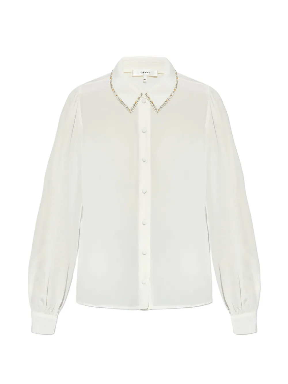 FRAME bead-embellished silk shirt - White