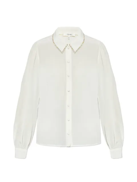 FRAME bead-embellished silk shirt