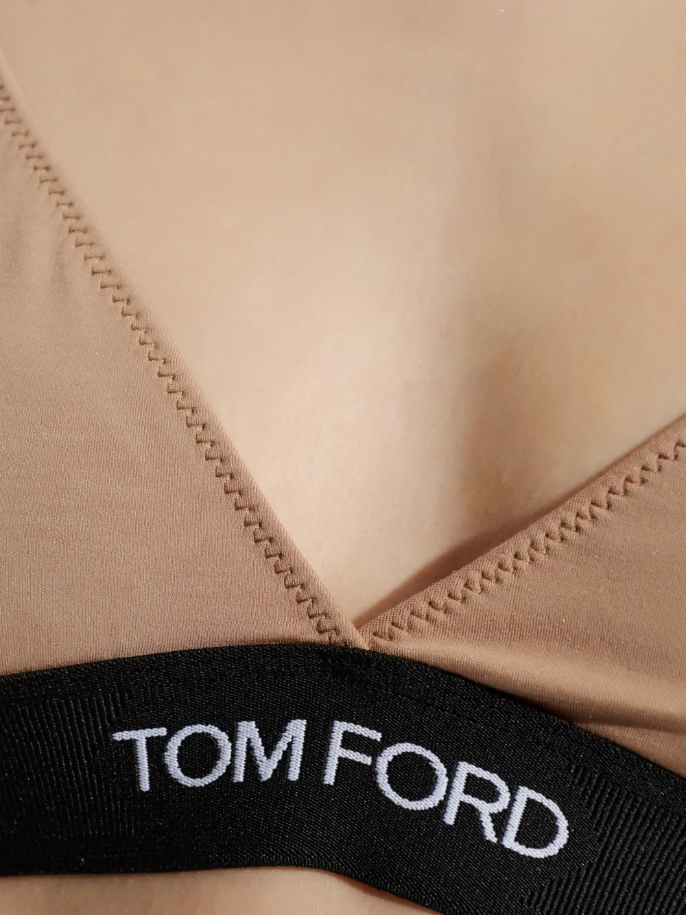 TOM FORD Triangel bh met logoband Beige