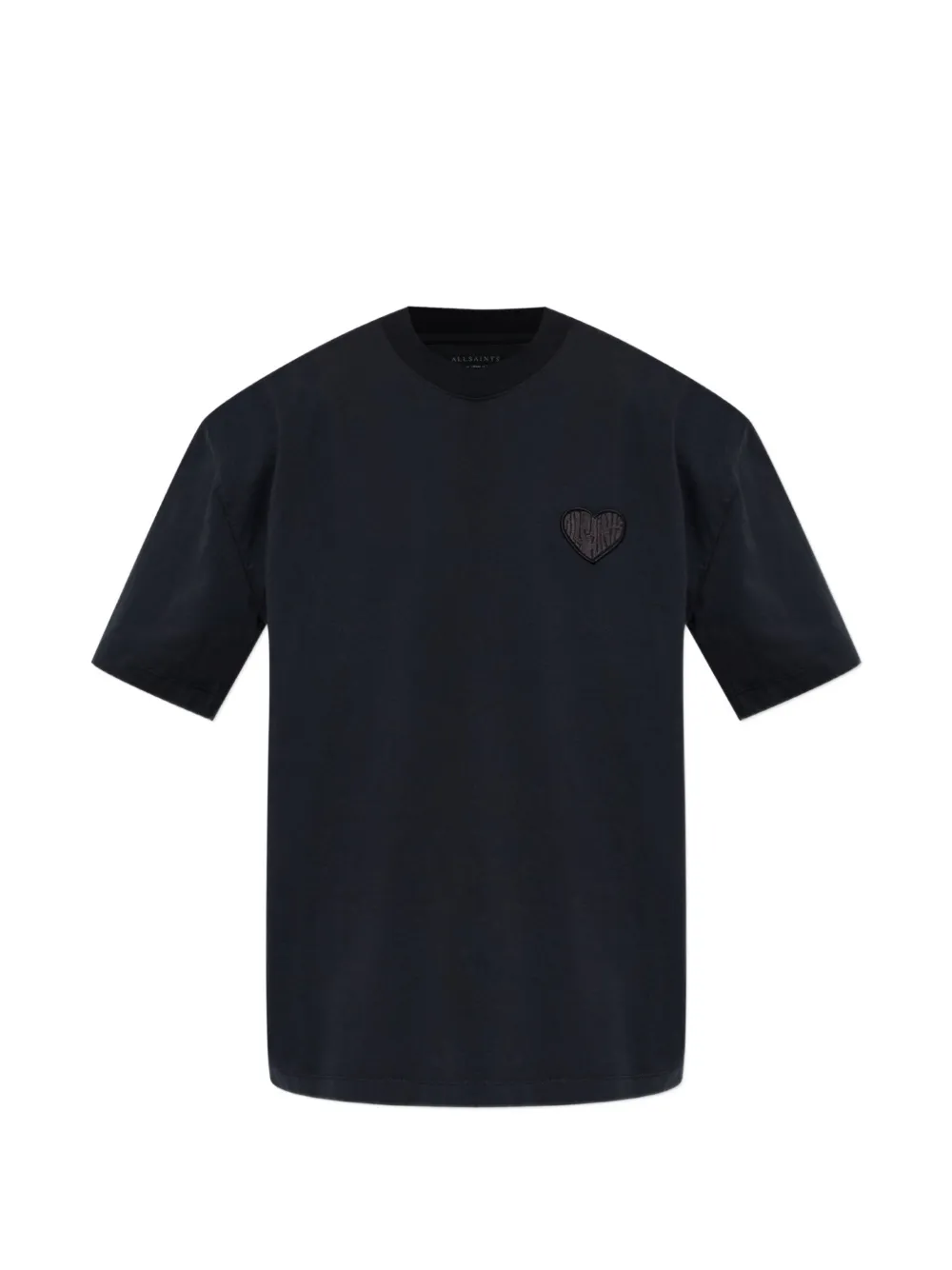 AllSaints heart-patch T-shirt - Nero