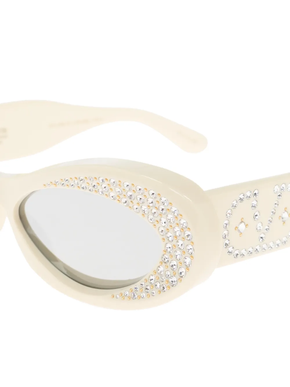 VALENTINO GARAVANI EYEWEAR VLogo zonnebril verfraaid met kristallen Beige