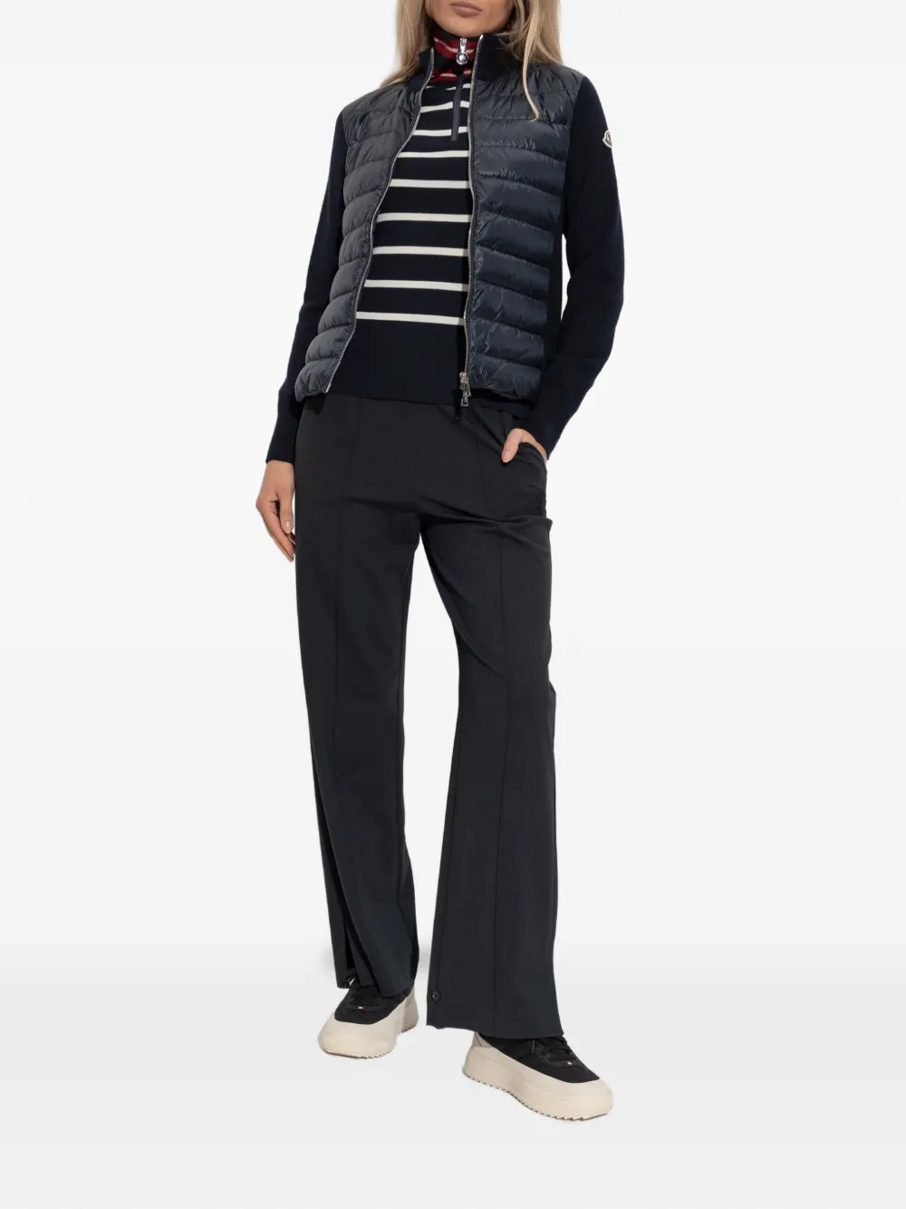 Moncler Gewatteerd wollen vest met rits Blauw