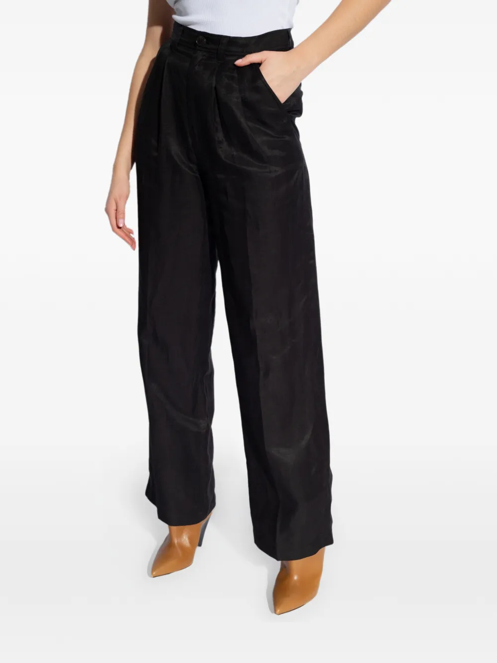 ANINE BING Carrie high-waist broek Zwart