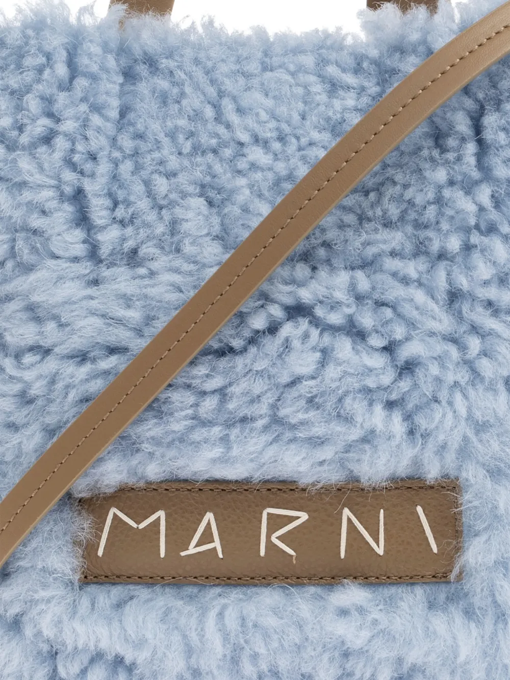 Marni Lammy en leren shopper Blauw