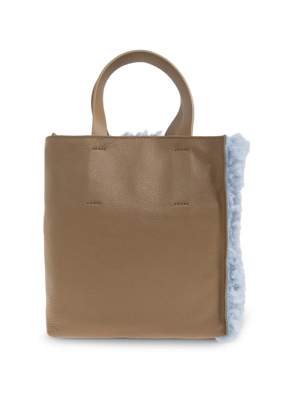 Marni Lammy en leren shopper Blauw