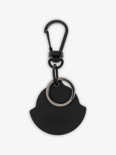 Moncler logo-patch leather keyring