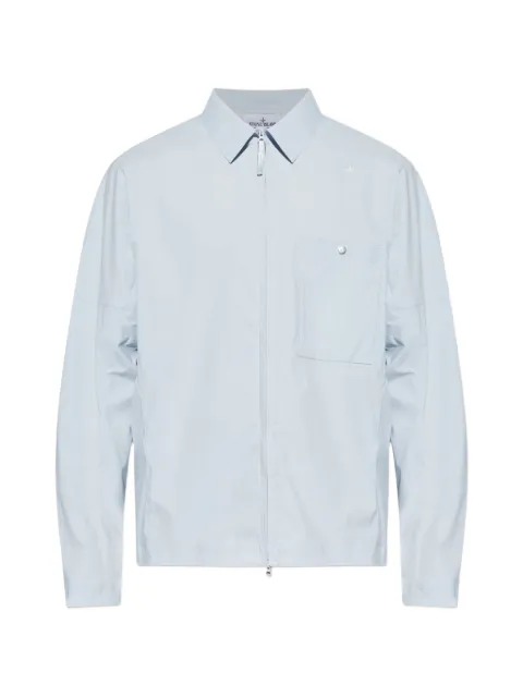 Stone Island camisa con bolsillo en el pecho y cremallera