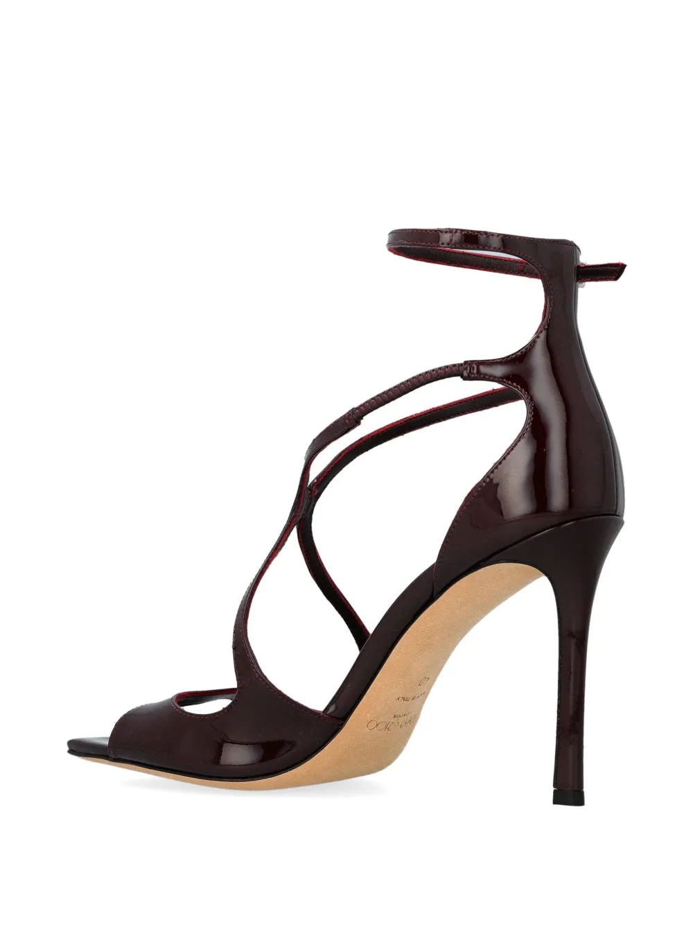 Jimmy Choo 95 mm Azia leren sandalen met hak Bruin