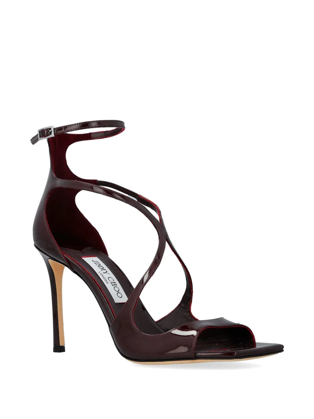 Jimmy Choo 95 mm Azia leren sandalen met hak Bruin