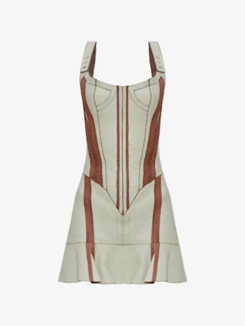 KNWLS Scallop panelled mini dress