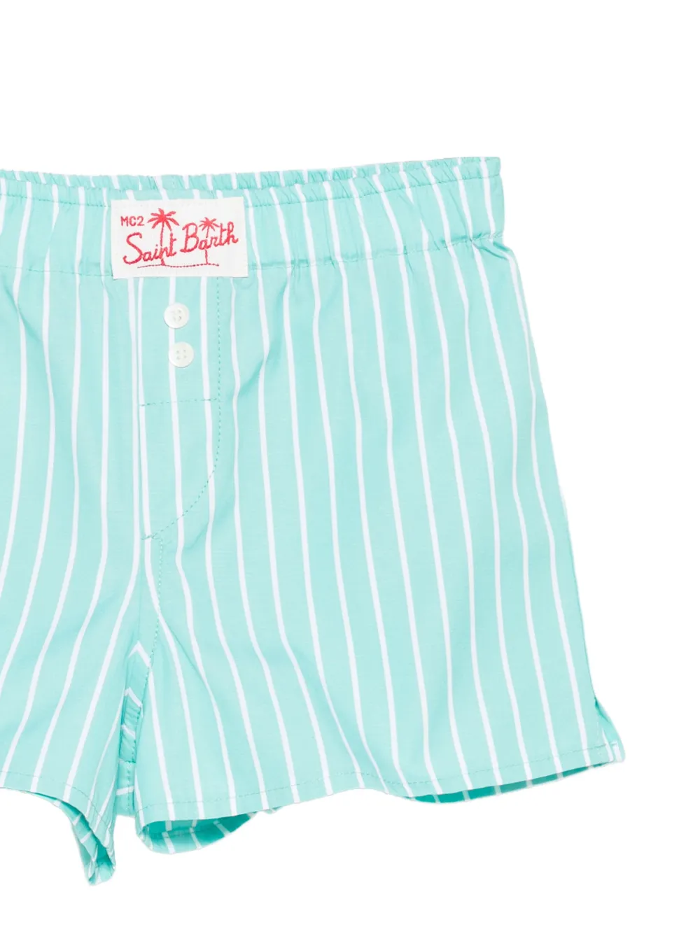 MC2 Saint Barth Kids Gestreepte shorts Blauw