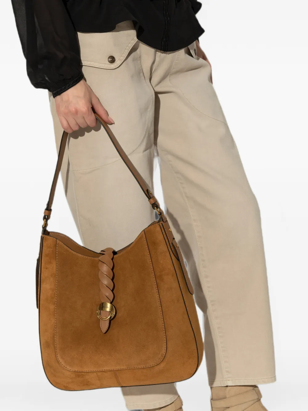 ISABEL MARANT Altay schoudertas met gevlochten detail Bruin