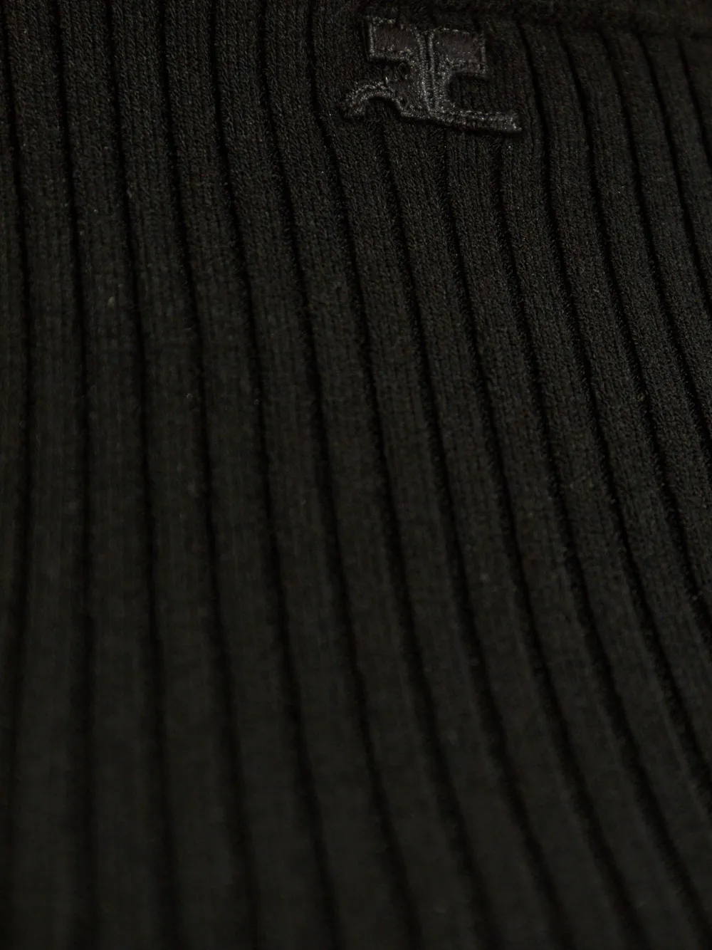 Courrèges Ribgebreide tanktop met logopatch Zwart