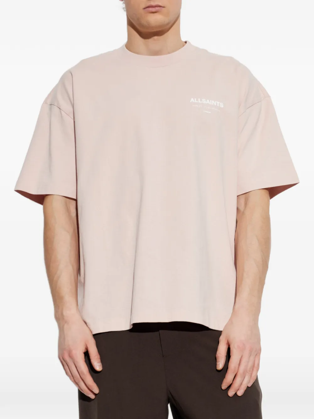 AllSaints Underground T-shirt met logoprint Roze