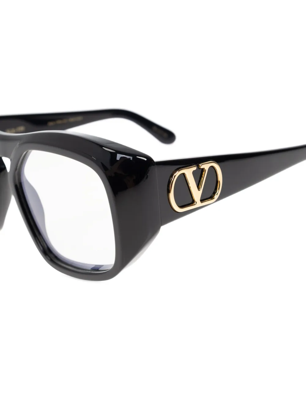 VALENTINO GARAVANI EYEWEAR VLogo bril met geometrisch montuur Zwart