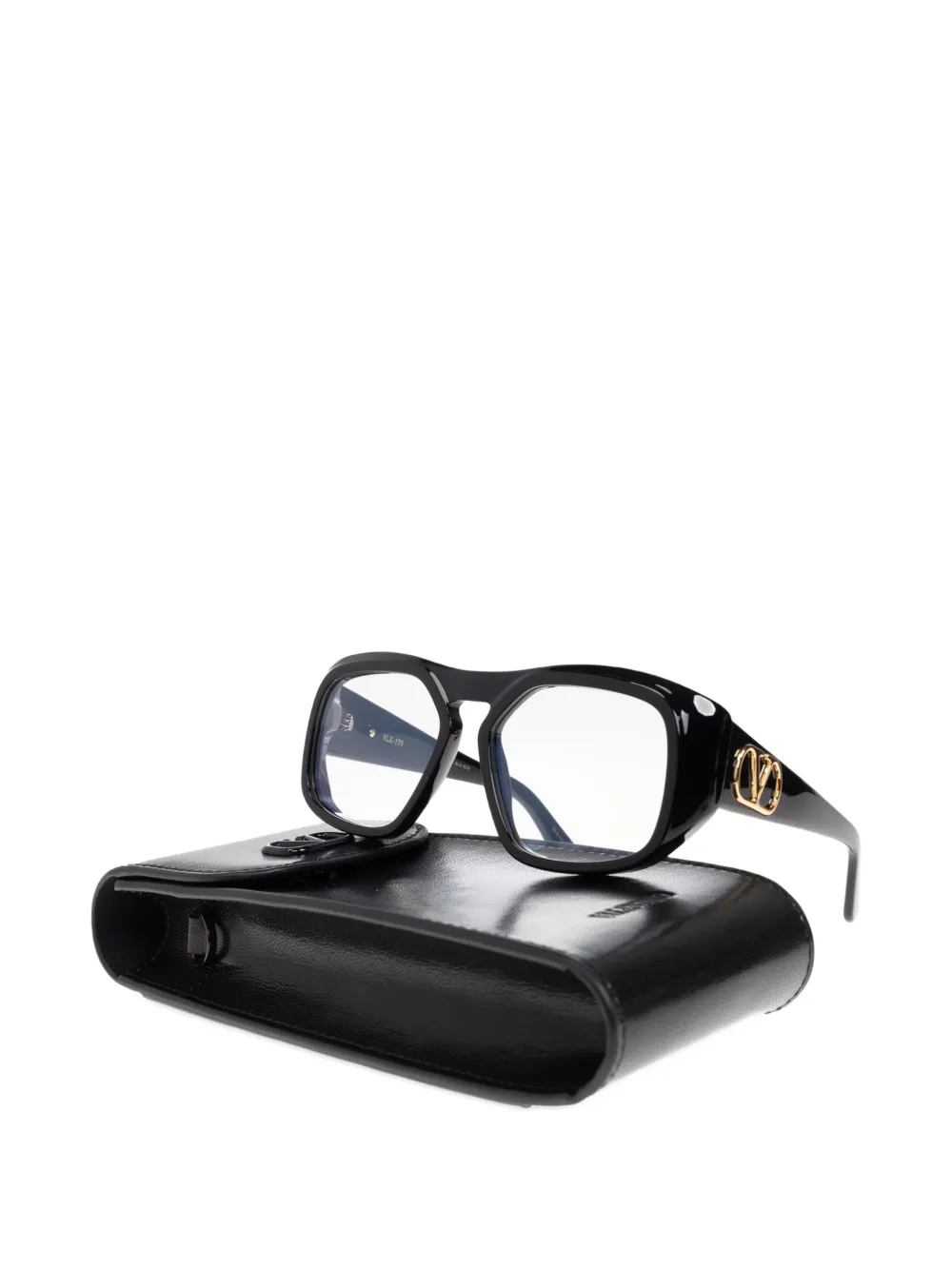 VALENTINO GARAVANI EYEWEAR VLogo bril met geometrisch montuur Zwart
