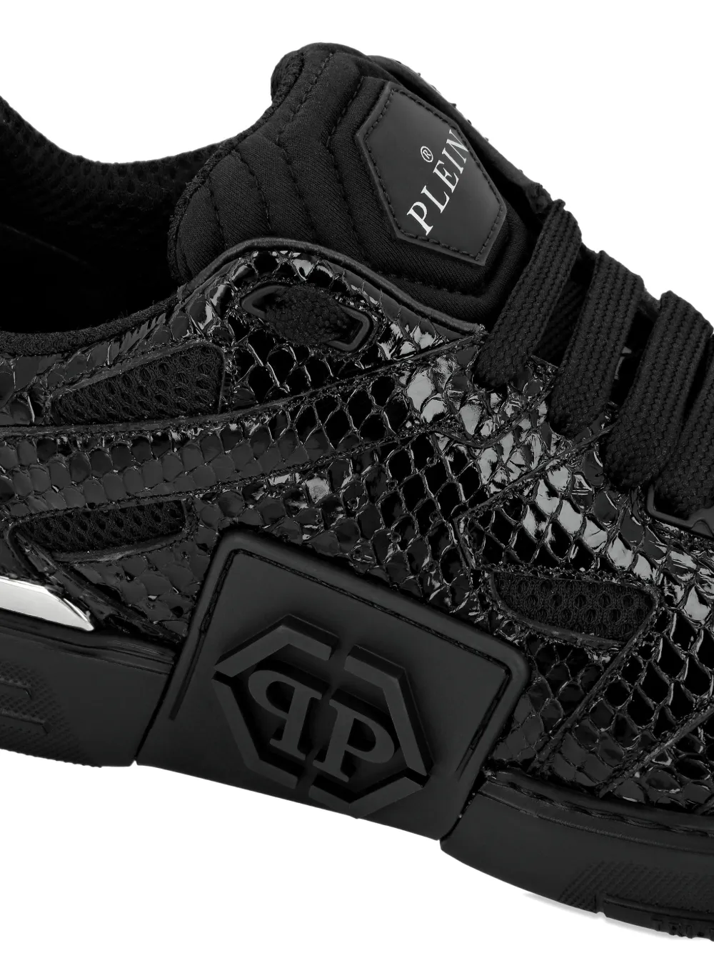Philipp Plein Phantom python leather sneakers Zwart