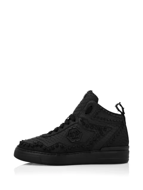 Philipp Plein Sneakers aus Pythonleder mit Sternnieten