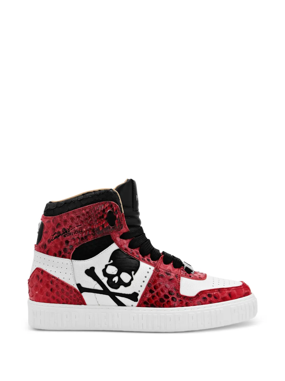 Philipp Plein skull-embellishment sneakers - Red