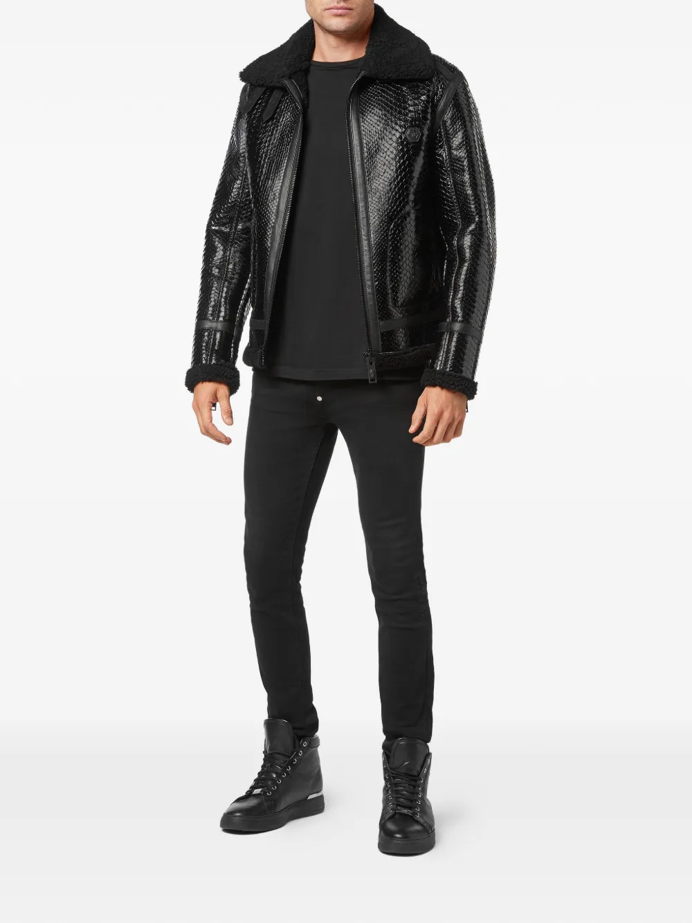 Philipp Plein Lammy jack met pythonprint Zwart