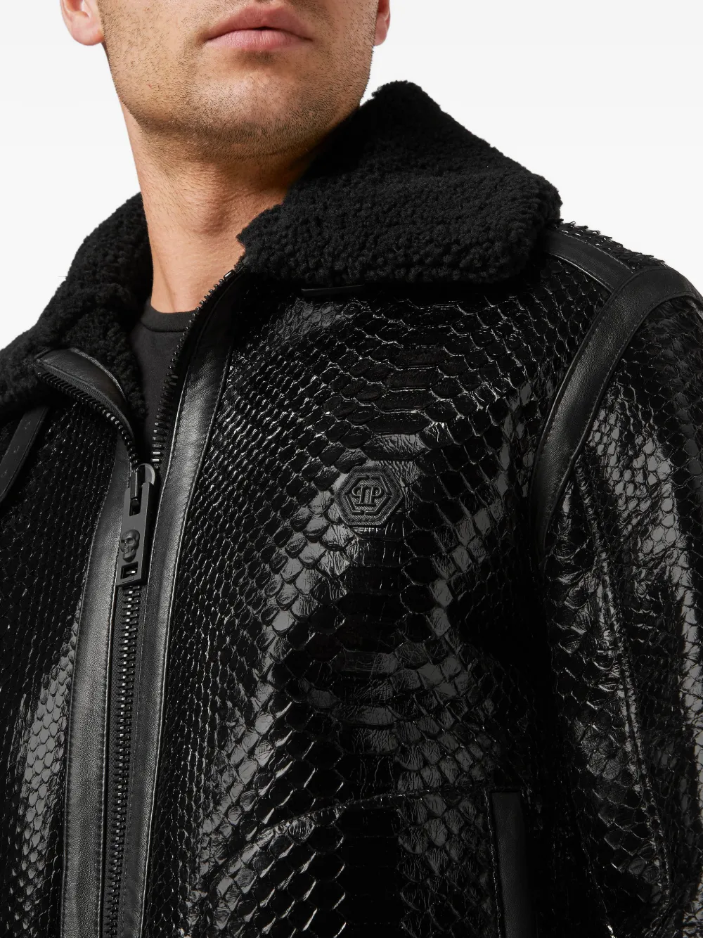 Philipp Plein Lammy jack met pythonprint Zwart