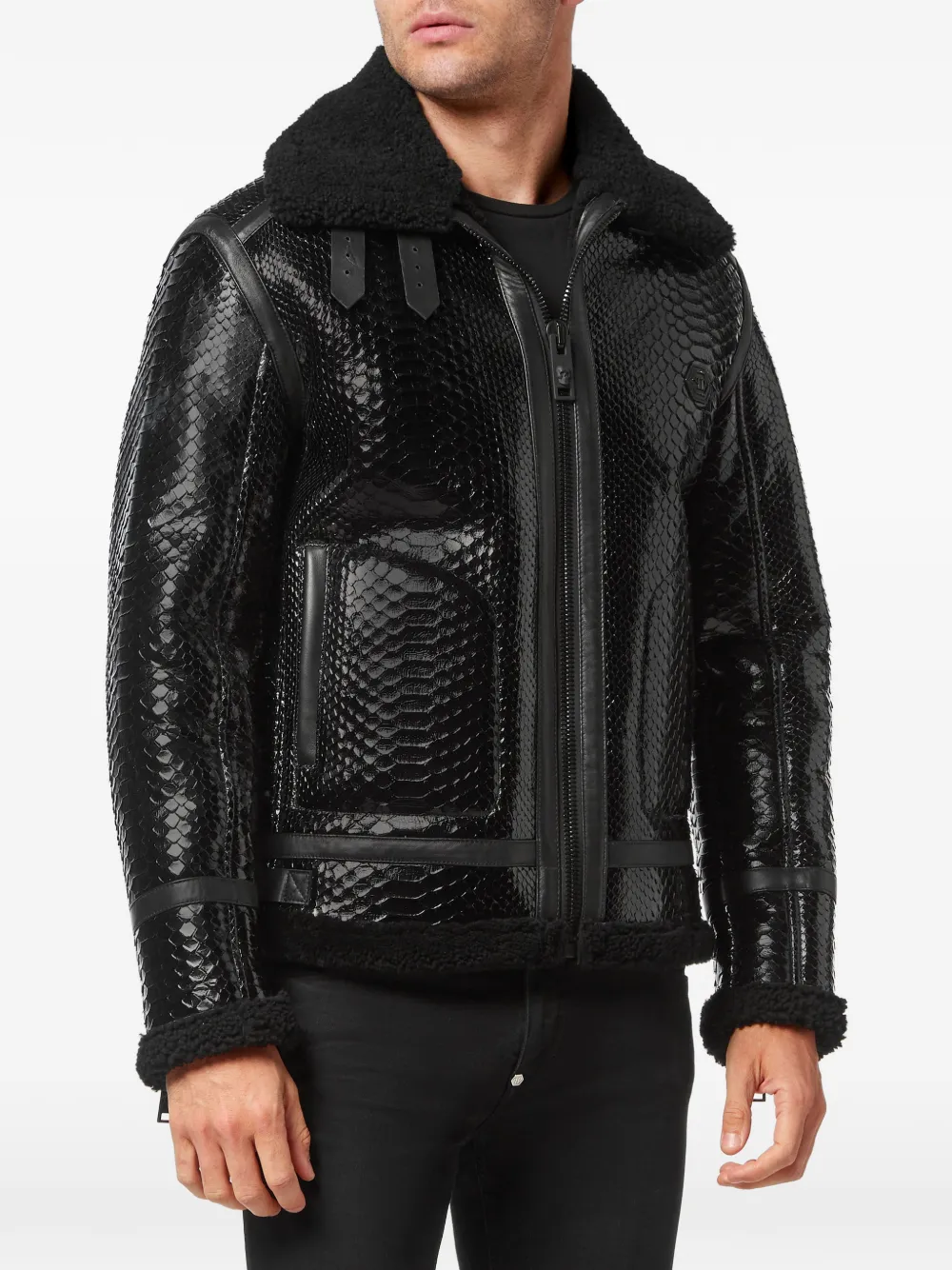 Philipp Plein Lammy jack met pythonprint Zwart