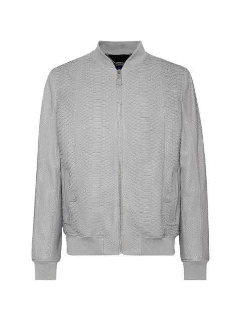 Billionaire python leather bomber jacket