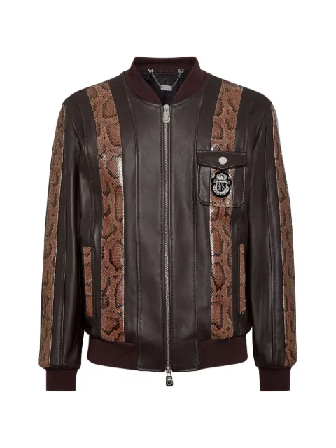 Billionaire python-panel bomber jacket