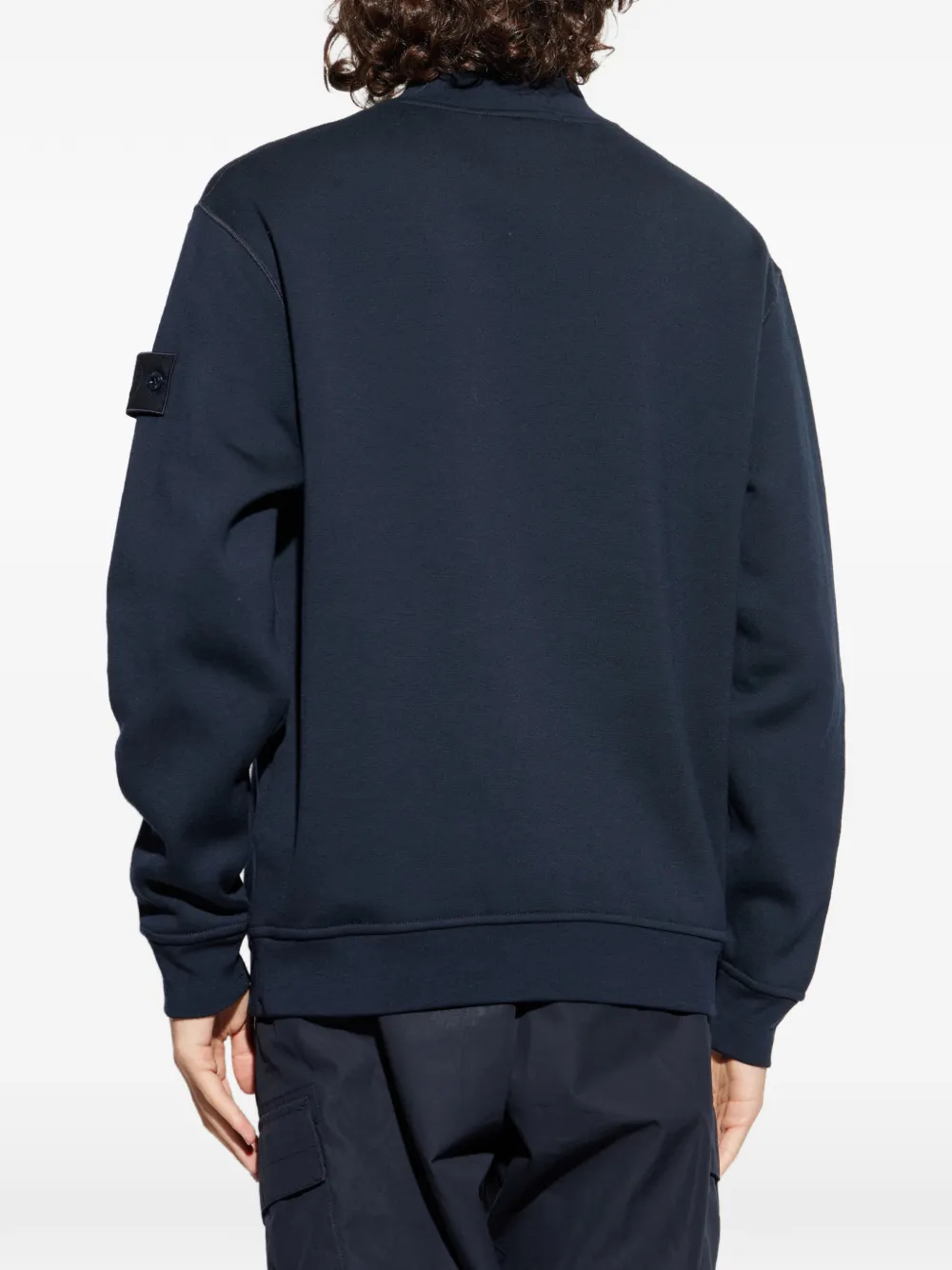 Stone Island Sweater met opstaande kraag en logopatch Blauw