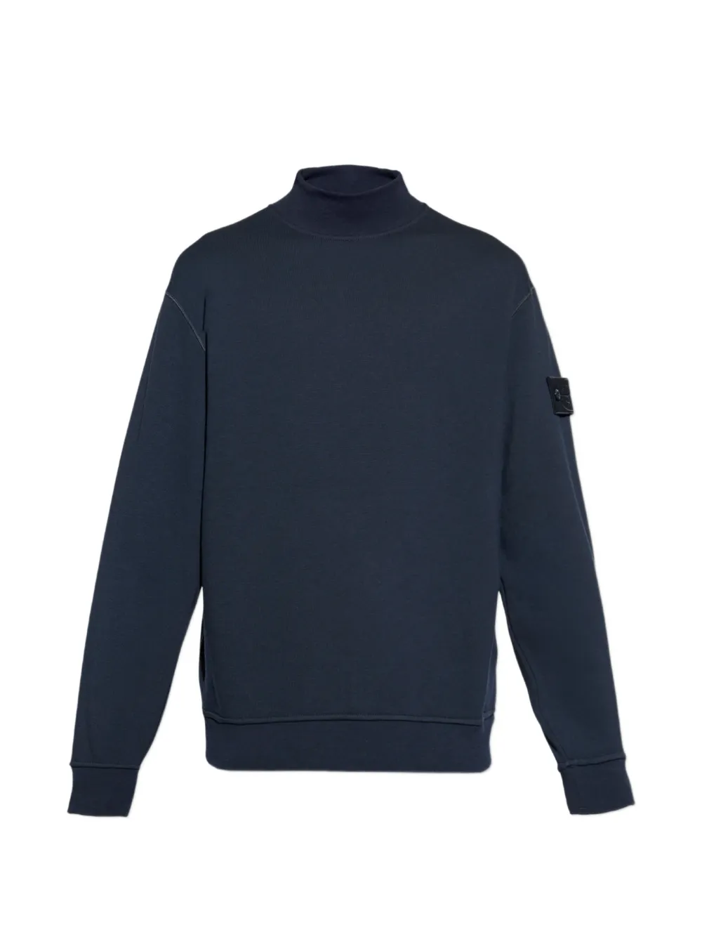 Stone Island logo-patch stand-up collar sweater - Blau