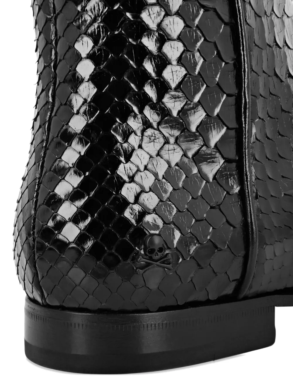 Philipp Plein python-leather ankle boots Zwart