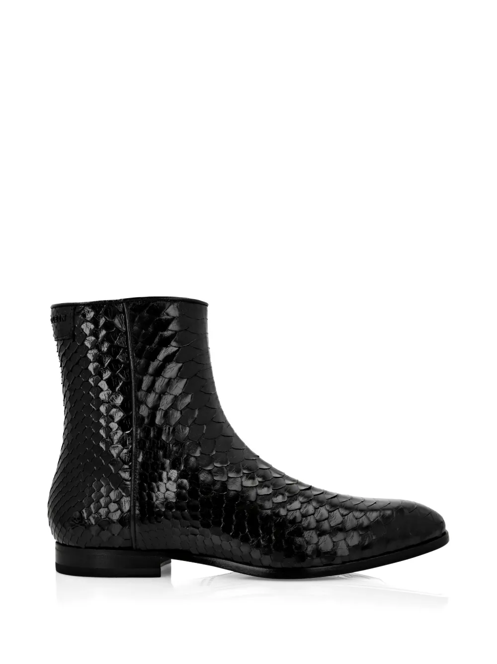 Philipp Plein python-leather ankle boots - Black